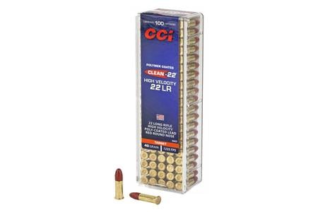 CCI 22LR 40 gr Lead Round Nose Clean-22 High Velocity 100/Box