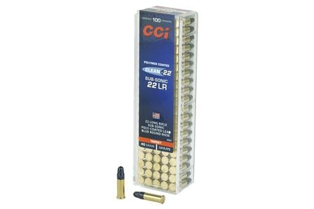 CCI AMMUNITION 22 LR 40 GR Poly-Coated LRN Clean-22 Sub-Sonic 100/Box