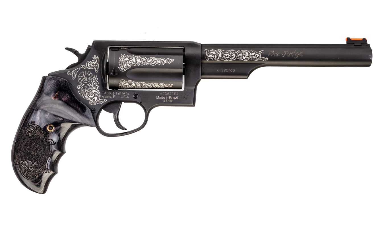 TAURUS JUDGE .410/45 BLACK ENGRAVED REVOLVER