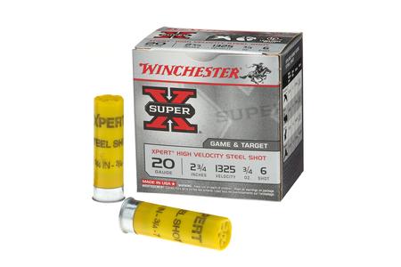 WINCHESTER AMMO 20 Gauge 2-3/4 in 3/4 oz 6 Shot Super X Xpert High Velocity Steel 25/Box
