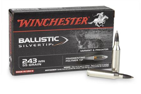 WINCHESTER AMMO 243 Winchester 55 Grain Ballistic Silvertip 20/Box