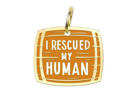 I RESCUED DOG COLLAR CHARM