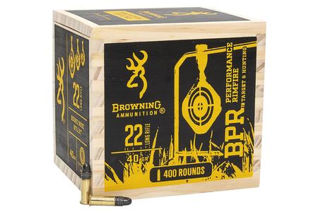 22 LR 40 GR BLACK PLATED LRN 400 RD WOOD BOX BPR