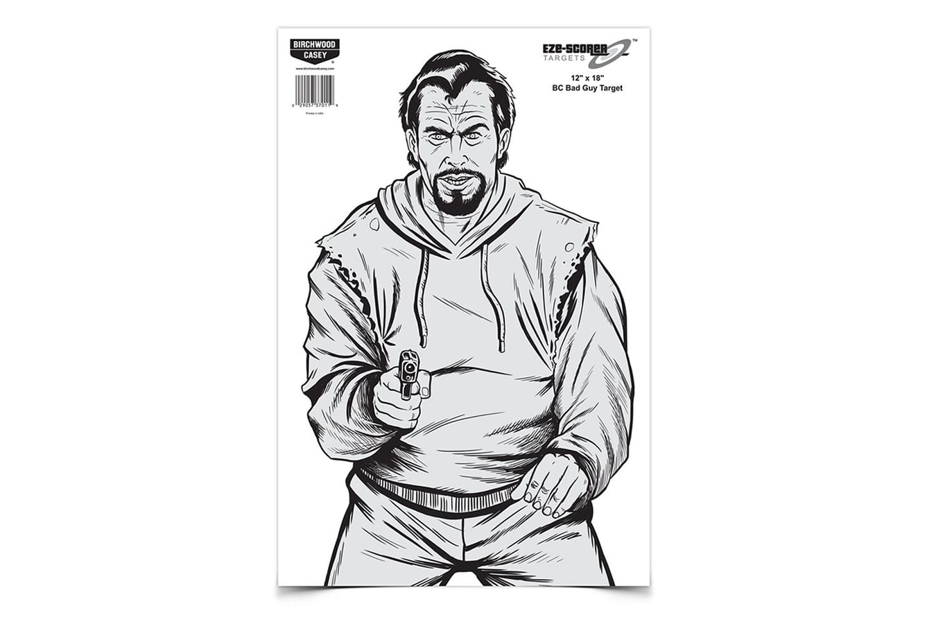 Birchwood Casey EZE-Scorer 12x18 Bad Guy Silhouette