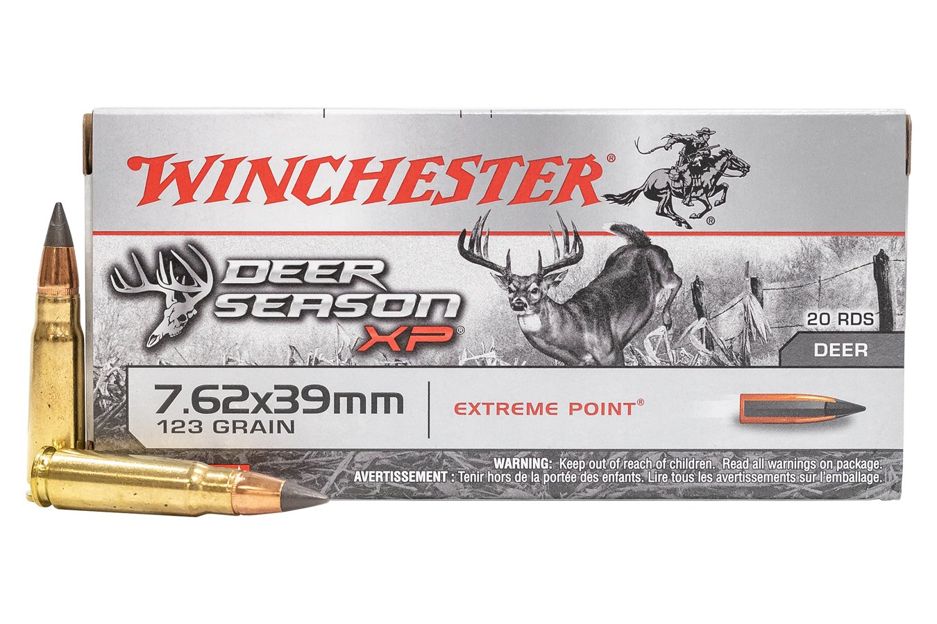 WINCHESTER AMMO 7.62 X 39MM RUSSIAN 123 GR DEER SEASON XP