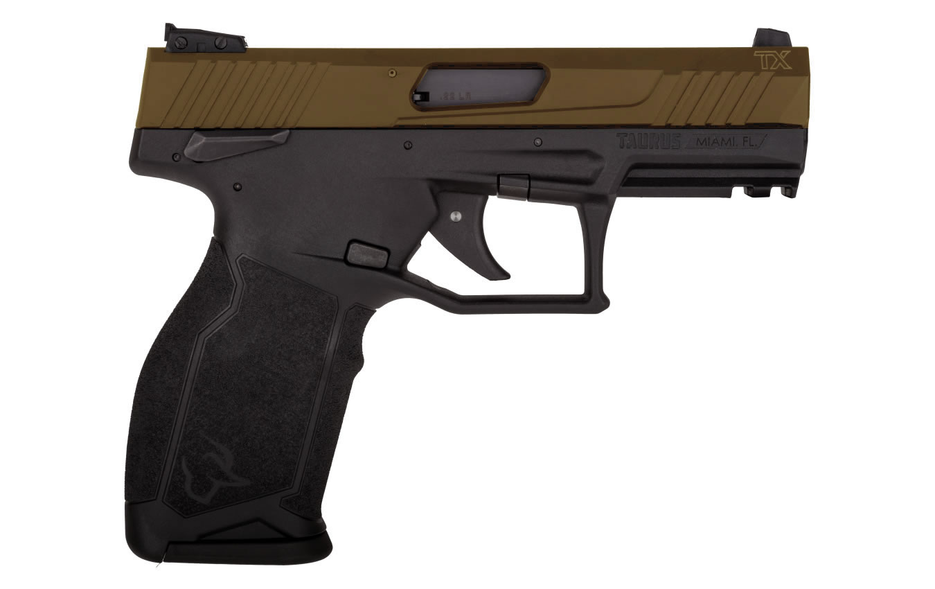 TAURUS TX22 22LR BRONZE SLIDE BLACK FRAME