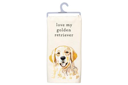 LOVE MY GOLDEN RETRIEVER DISH TOWEL