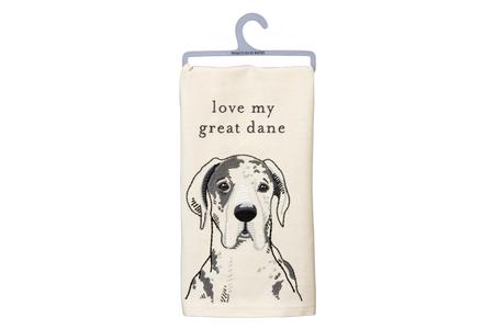 LOVE MY GREAT DANE DISH TOWEL