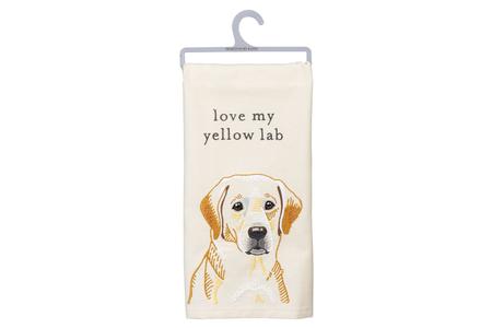 LOVE MY YELLOW LAB DISH TOWEL