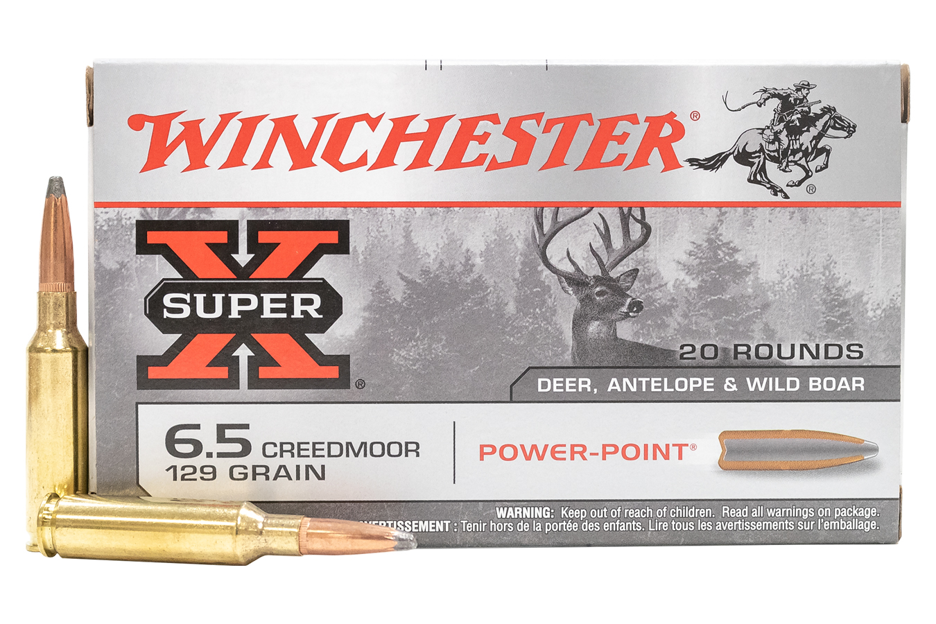 WINCHESTER AMMO 6.5 CREEDMOOR 129 GR POWER-POINT SUPER-X