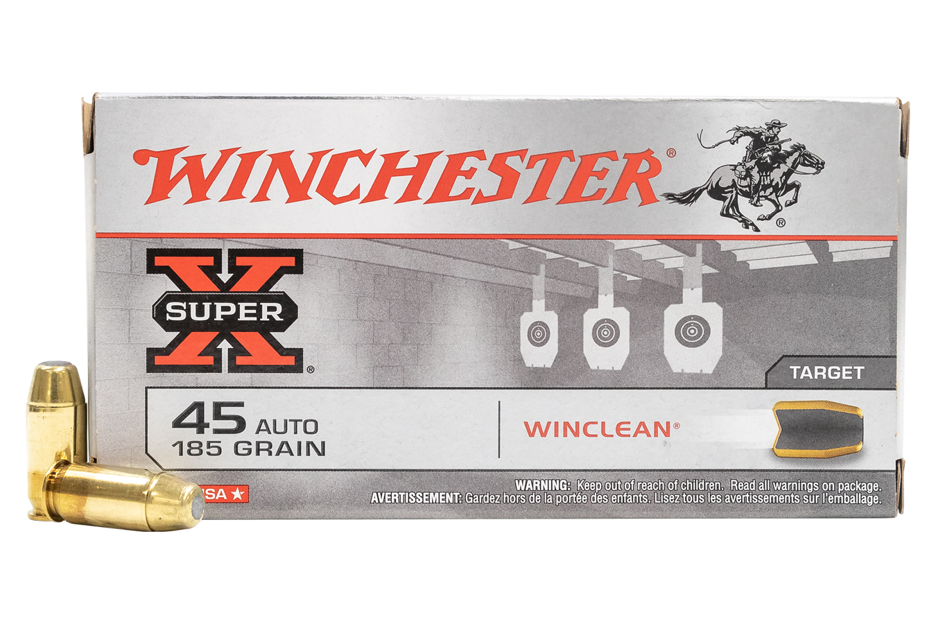 WINCHESTER AMMO 45 AUTO 185 GR  WINCLEAN SUPER-X