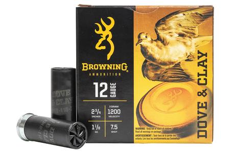 BROWNING AMMUNITION 12 Gauge 2-3/4 Inch 1-1/8 oz 7.5 Shot Dove and Clay 25/Box