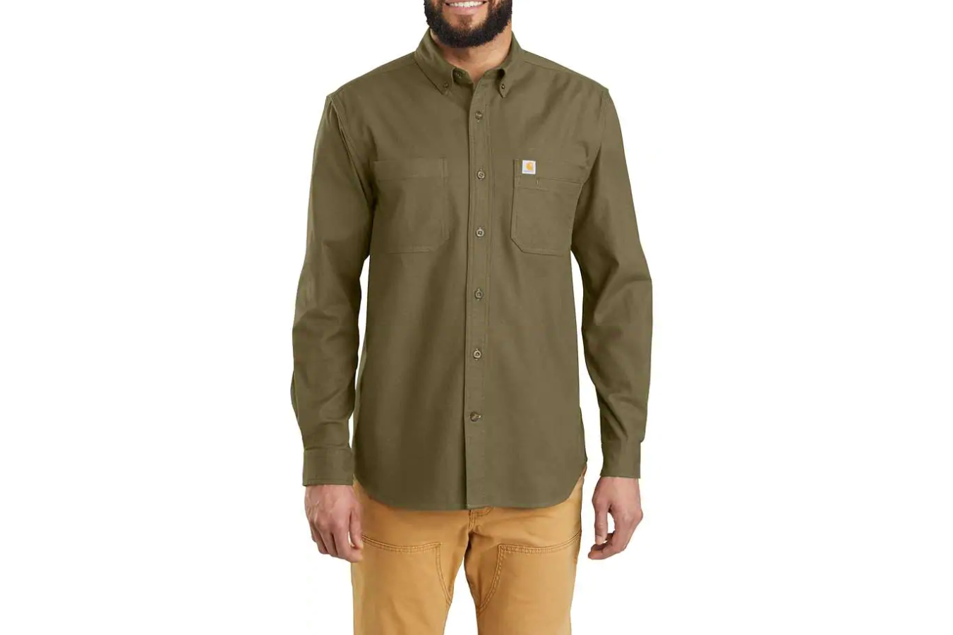Carhartt Mens Rugged Flex Hamilton Solid Long Sleeve Shirt
