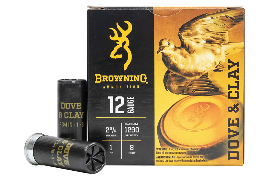 Browning Ammunition 12 Gauge 23/4 Inch 1oz 8 Dove and Clay 250/Case Vance Outdoors