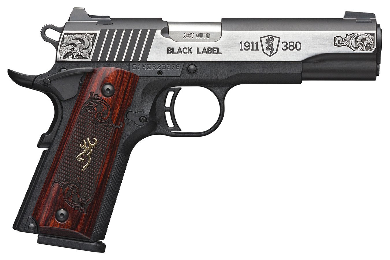 BROWNING FIREARMS 1911-380 BLACK LABEL MEDALLION ENGRAVED