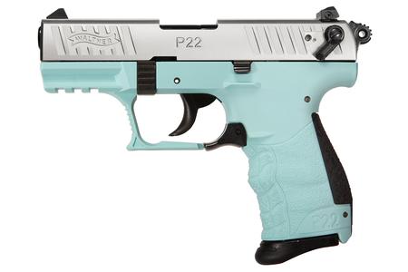 WALTHER P22Q 22 LR SEMI AUTO PISTOL WITH ANGEL BLUE FRAME