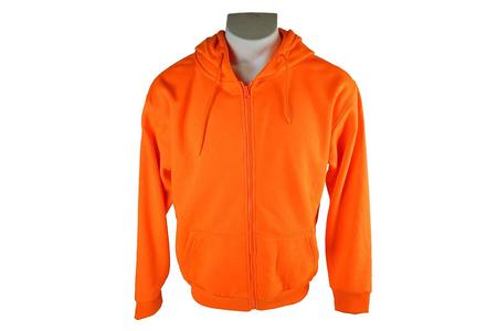 ZIP UP HOODED SWEATSHIRT BLAZE ORANGE