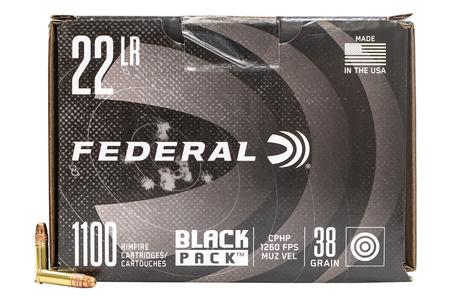 FEDERAL AMMUNITION 22LR 38 gr Copper Plated Hollow Point Black Pack 1100/Box