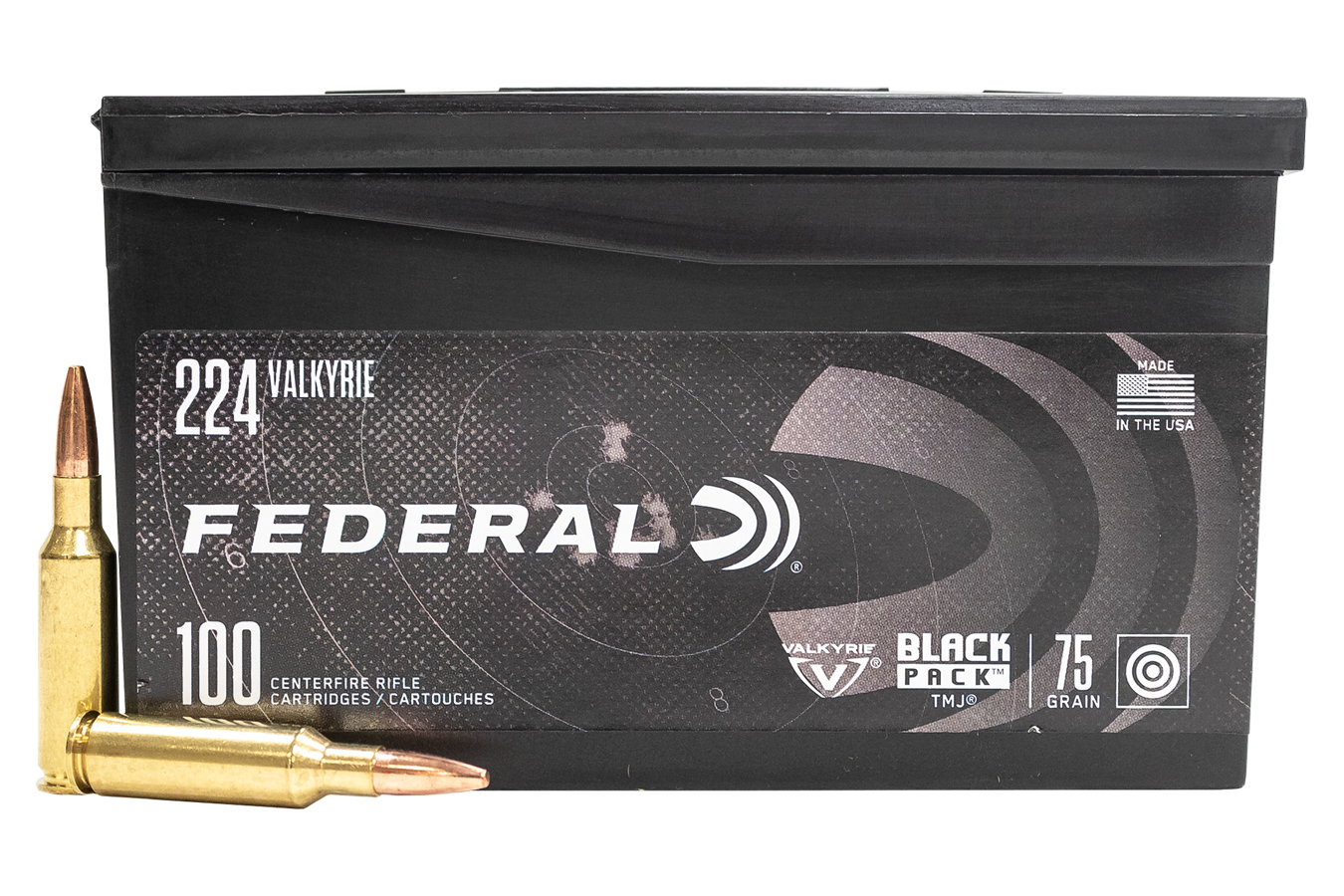 FEDERAL AMMUNITION 224 VALKYRIE 75 GR TMJ BLACK PACK