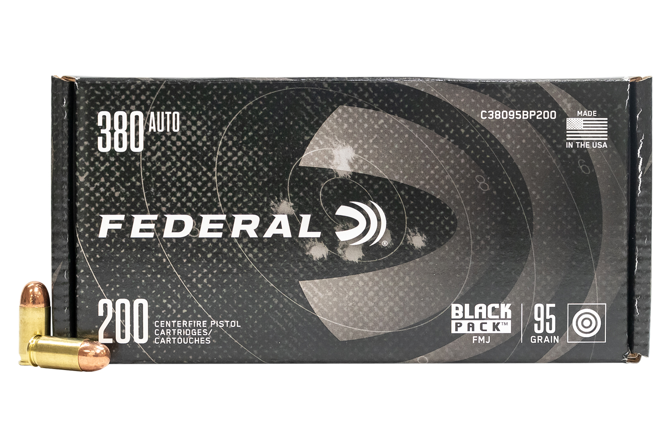 FEDERAL AMMUNITION 380 AUTO 95 GR FMJ BLACK PACK