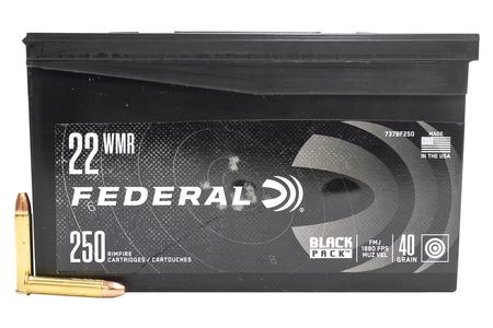 FEDERAL AMMUNITION 22 WMR 40 gr FMJ Black Pack 250/Box