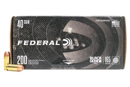 FEDERAL AMMUNITION 40SW 165 gr FMJ Black Pack 200/Box