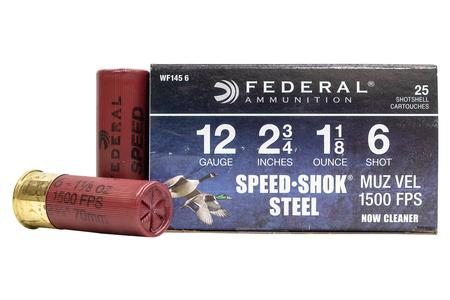 FEDERAL AMMUNITION 12 Gauge 2-3/4 Inch 1-1/8 oz 6 Shot Speed-Shok 25/Box