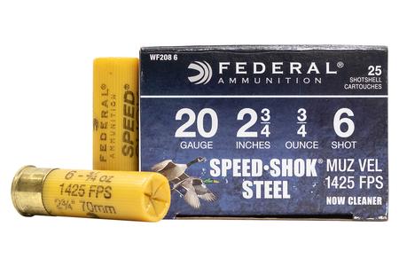FEDERAL AMMUNITION 20 GA 2-3/4 Inch 3/4 oz 6 Shot Speed-Shok 25/Box