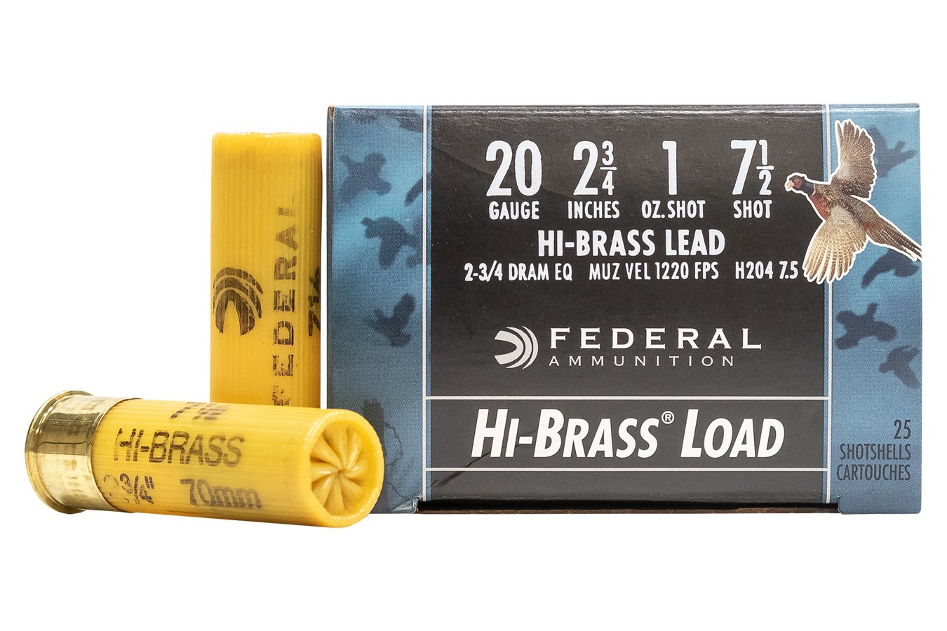 FEDERAL AMMUNITION 20 GA 2-3/4 IN  2-3/4 DE 1 OZ 7.5 GAME-SHOK HI-BRASS