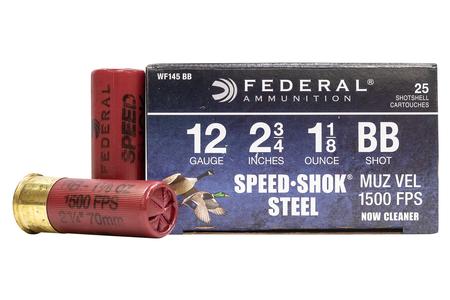 FEDERAL AMMUNITION 12 Gauge 2-3/4 1-1/8 oz BB Shot Speed-Shok 25/Box