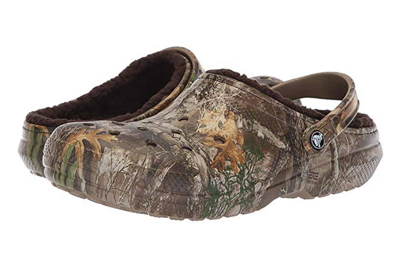 camouflage lined crocs