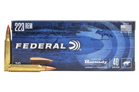 FEDERAL AMMUNITION 223 Rem 40 gr Hornady V-Max Varmint and Predator 20/Box