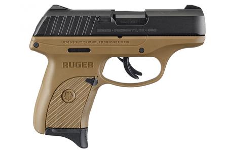 RUGER EC9S 9MM FLAT DARK EARTH FRAME BLASK SLIDE 3.12 IN BBL 
