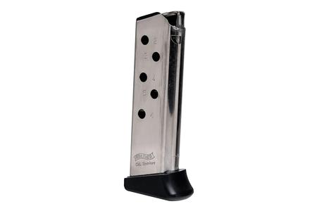 WALTHER PPK 380 AUTO 6 RD MAG W/FINGER REST (NICKEL)