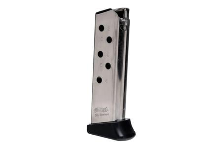 PPK 380 AUTO 6 RD MAG W/FINGER REST (NICKEL)