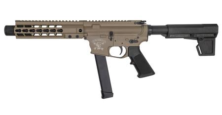 BRIGADE MFG INC 9mm Flat Dark Earth Battle Pistol with KeyMod Rail and Billet Lower Receiver