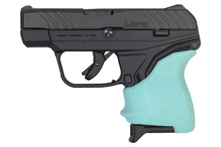 LCP II 380 ACP WITH TURQUOISE HOGUE GRIP SLEEVE