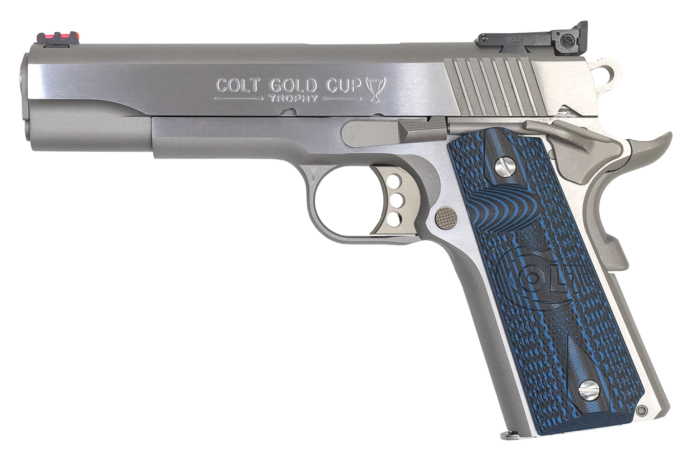 Colt 1911 Gold Cup Trophy 38 Super Stainless Pistol with G10 Grips