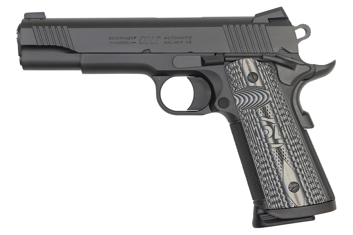 New 1911 .45 ACP Government Slide - 5" Black Stainless With GI Rear Serrations - Unmarked