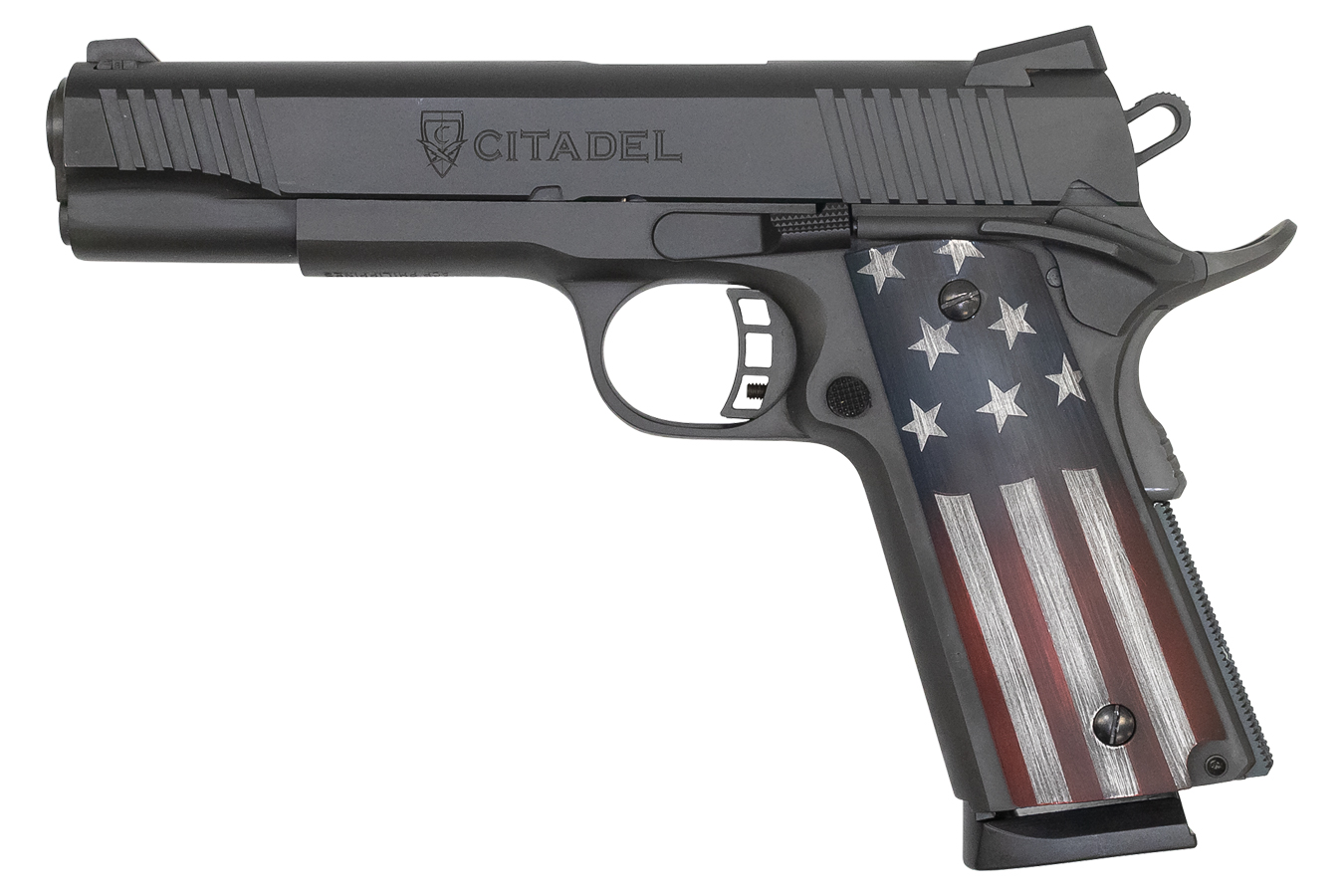 thumbnail image 2 of 1911 Grips - FULL AMERICAN FLAG - BLACK/WHITE - .45, AMBI CUT, FULL SIZE, CUSTOM 2 of 9