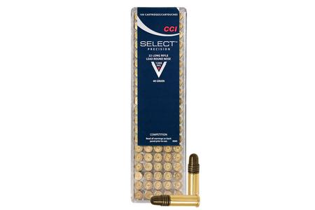 CCI AMMUNITION 22LR 40 gr Lead Round Nose Select Precision Competition 100/Box