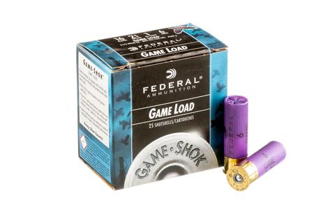 FEDERAL AMMUNITION 16 Gauge 2-3/4 In 1 oz 6 Shot Game Shok 25/Box