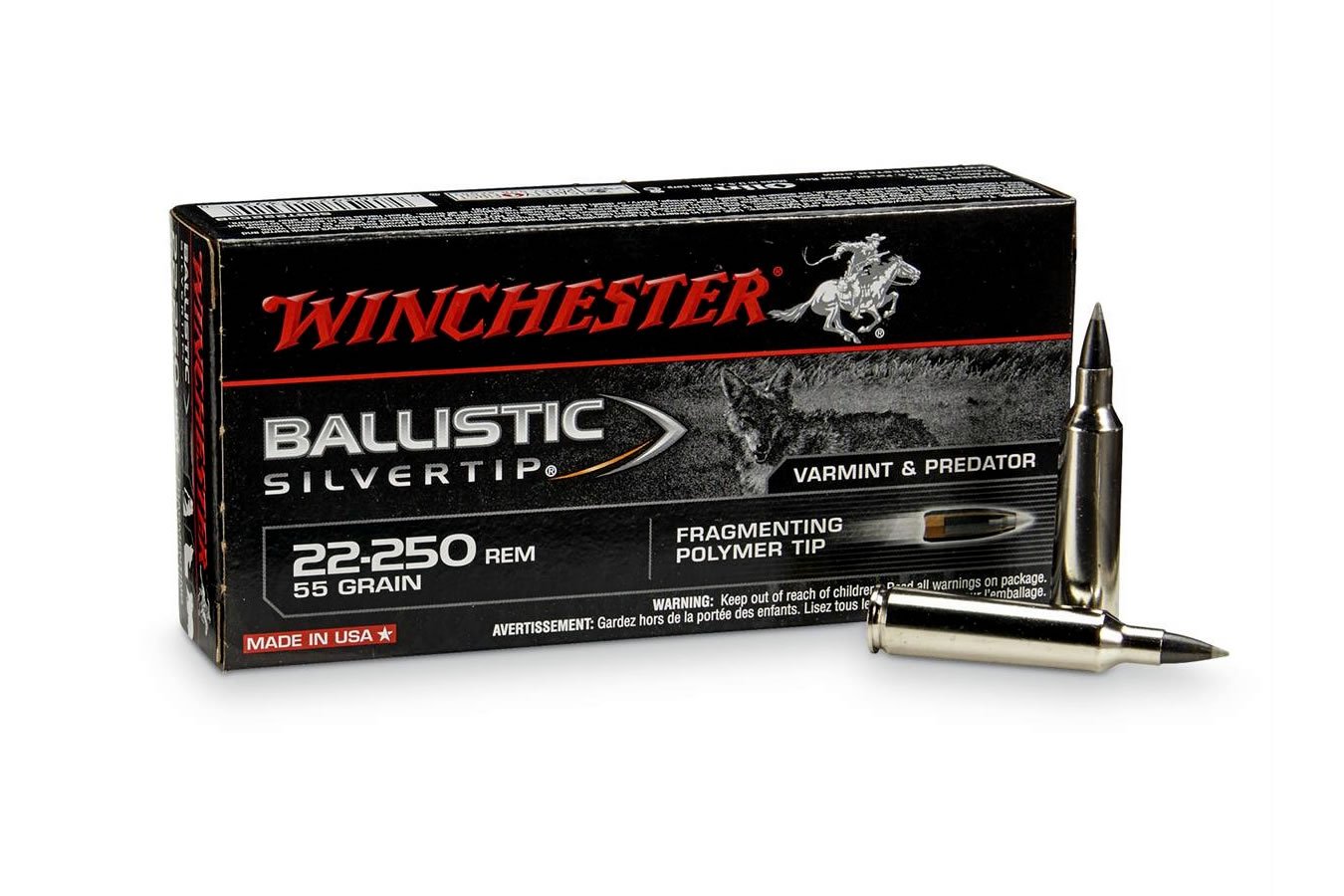 WINCHESTER AMMO 22-250 REM 55 GR BALLISTIC SILVERTIP