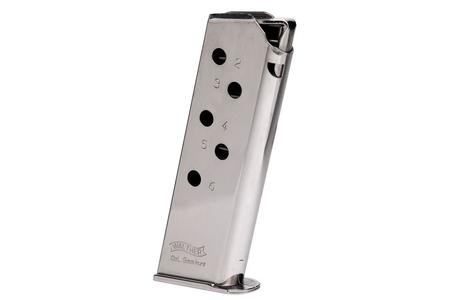 WALTHER PPK 380 ACP 6-Round Magazine with Standard Nickel Finish
