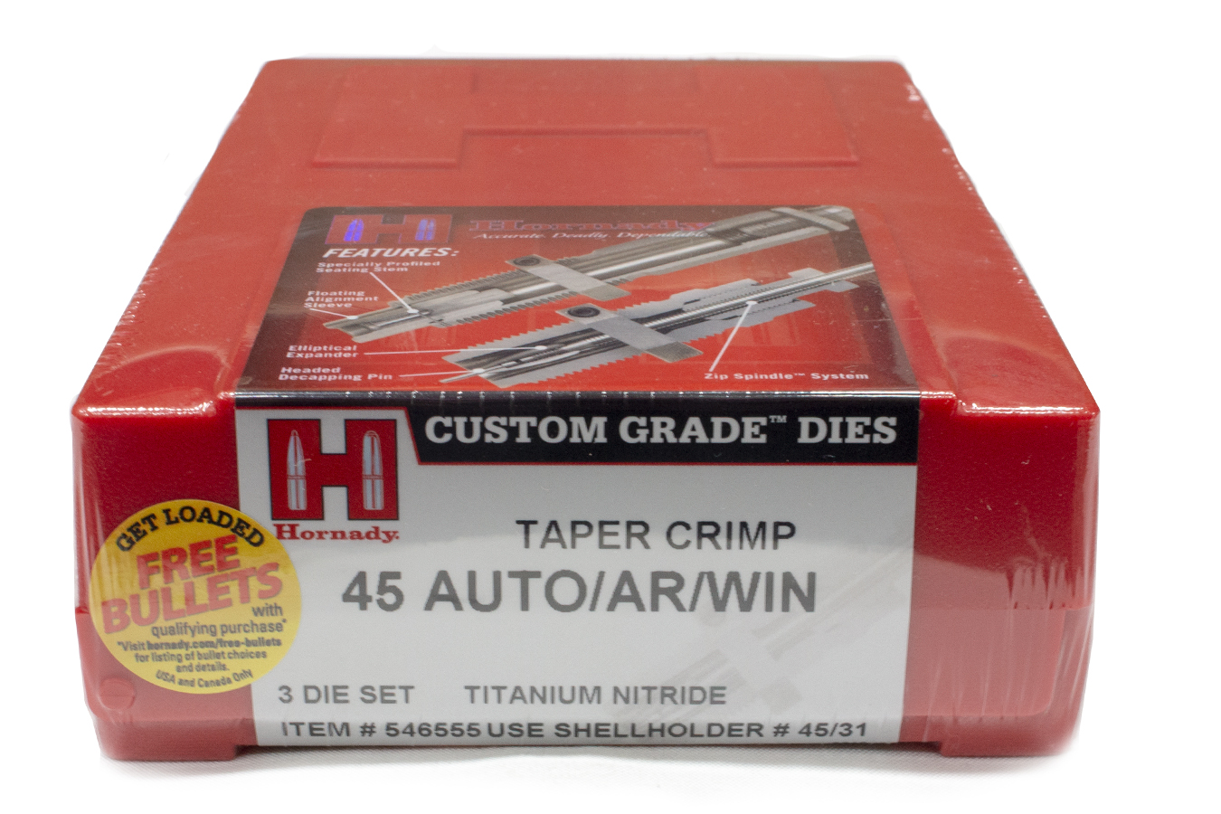 HORNADY 45 AUTO DIESET 3 TAPER CRIMP