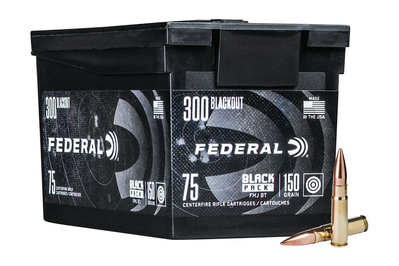 FEDERAL AMMUNITION 300 BLACKOUT 150 GR FMJ BLACK PACK