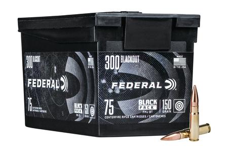 FEDERAL AMMUNITION 300 Blackout 150 gr FMJ Black Pack 75/Box