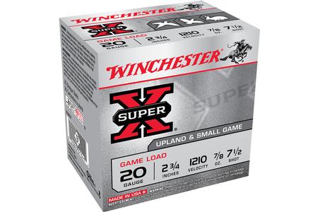 WINCHESTER AMMO 20 Gauge 2.75 in. 7/8 Oz 7.5 Shot Super X Game Load 25/Box