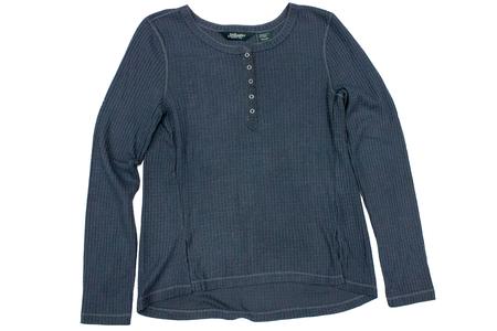 WAFFLE KNIT DROP TAIL HENLEY