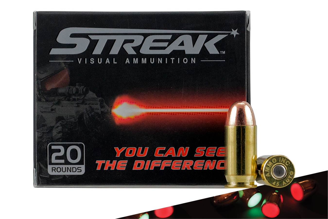 STREAK AMMO 45 AUTO 230 GR TMJ RED